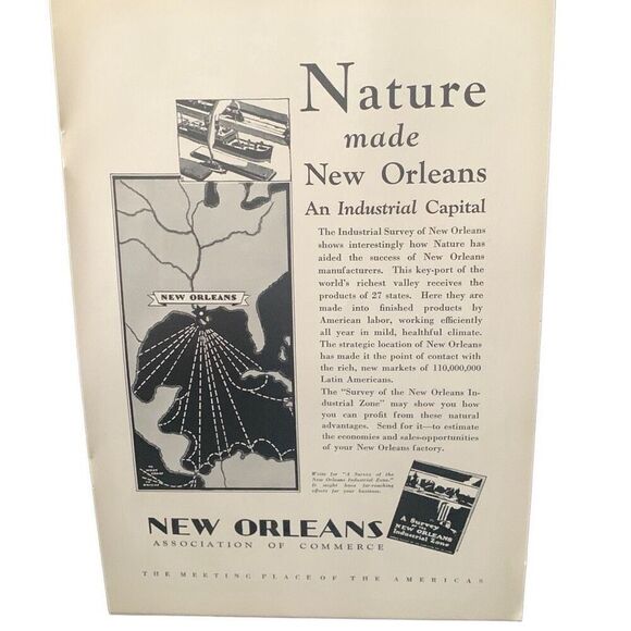 Vintage 1930 New Orleans Industrial Capital Ad Advertisement - Picture 3 of 4